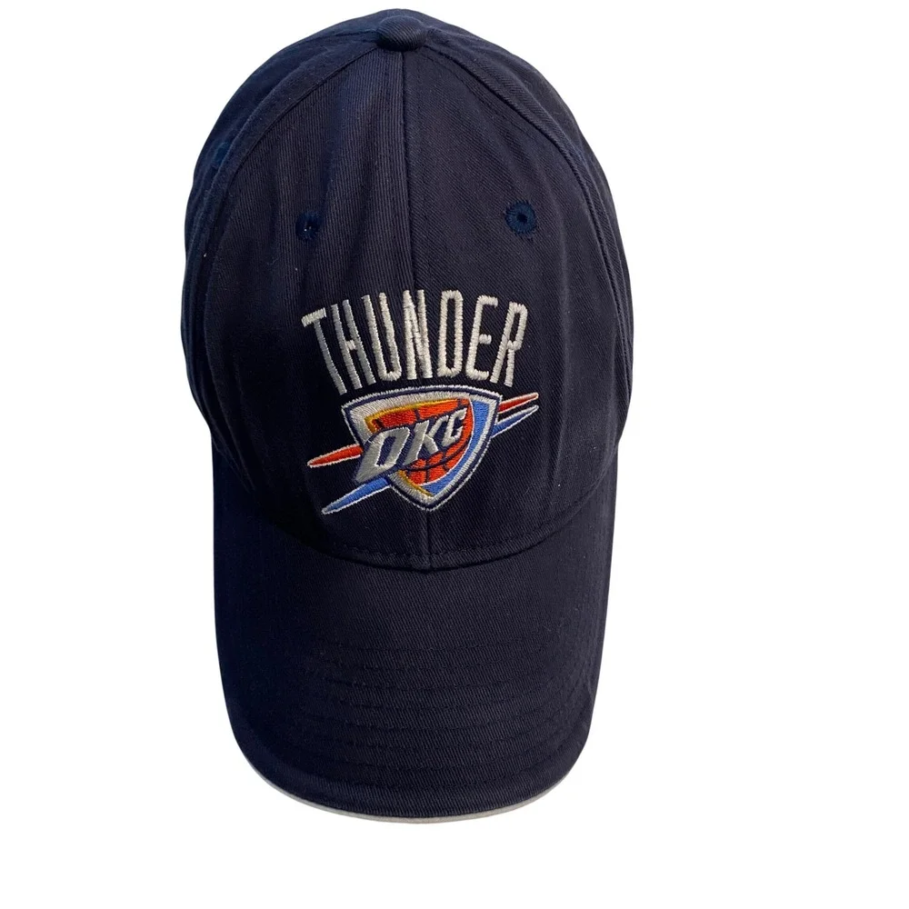Adidas Oklahoma City Thunder NBA Hat Navy Blue Adjustable‎ Cotton Baseball Cap